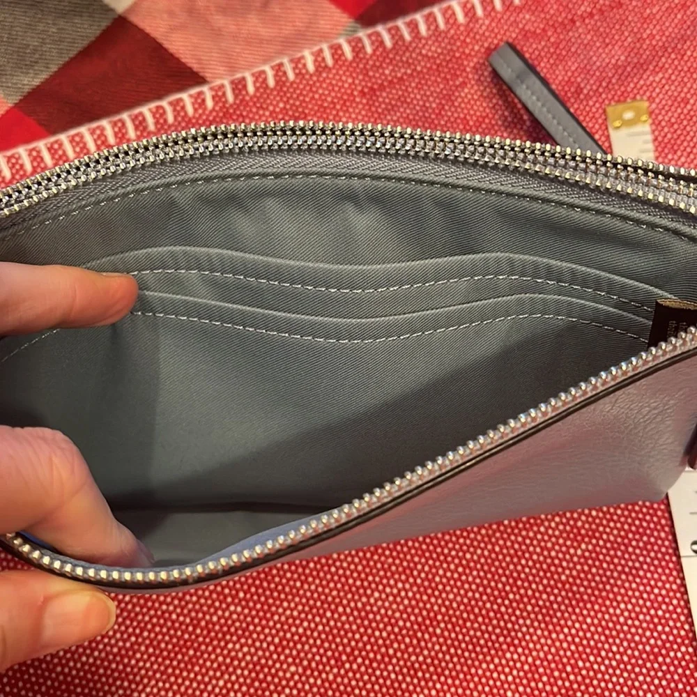 Flawless, baby blue leather, large Coach wristlet. - Picture 7 of 8